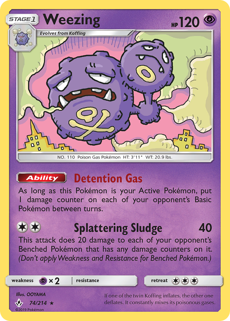 Weezing (74/214) [Sun & Moon: Unbroken Bonds] | Jomio and Rueliete's Cards and Comics