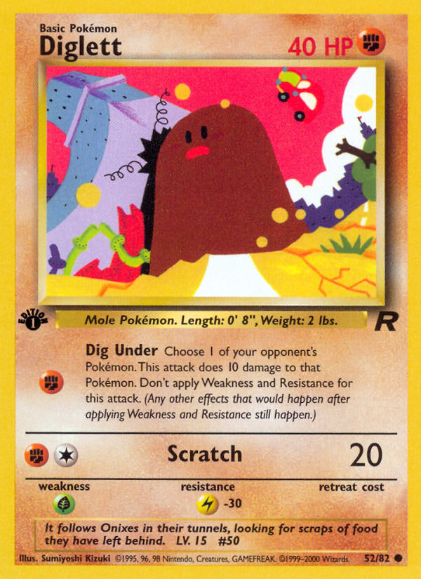 Diglett (52/82) [Team Rocket 1st Edition] | Jomio and Rueliete's Cards and Comics