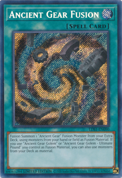 Ancient Gear Fusion [LDS1-EN090] Secret Rare | Jomio and Rueliete's Cards and Comics