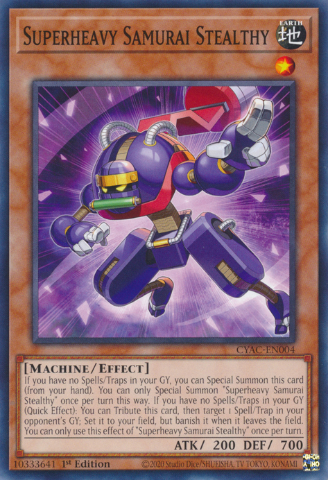 Superheavy Samurai Stealthy [CYAC-EN004] Common | Jomio and Rueliete's Cards and Comics