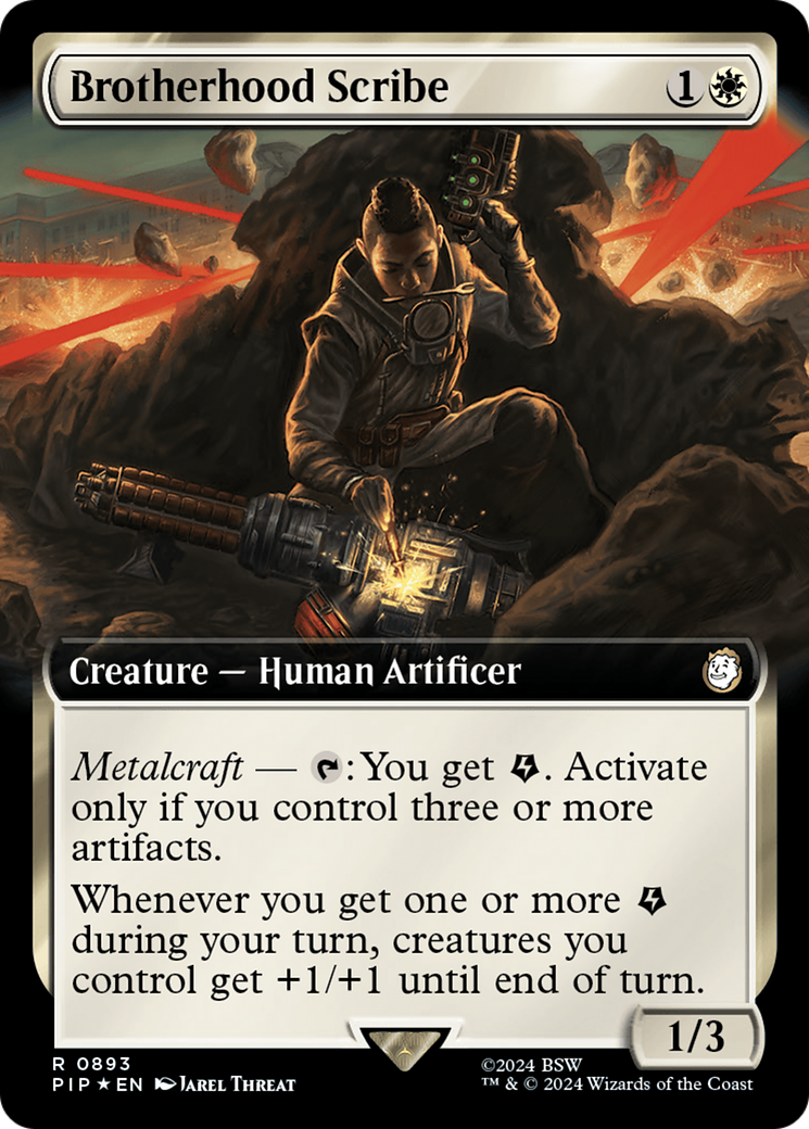 Brotherhood Scribe (Extended Art) (Surge Foil) [Fallout] | Jomio and Rueliete's Cards and Comics