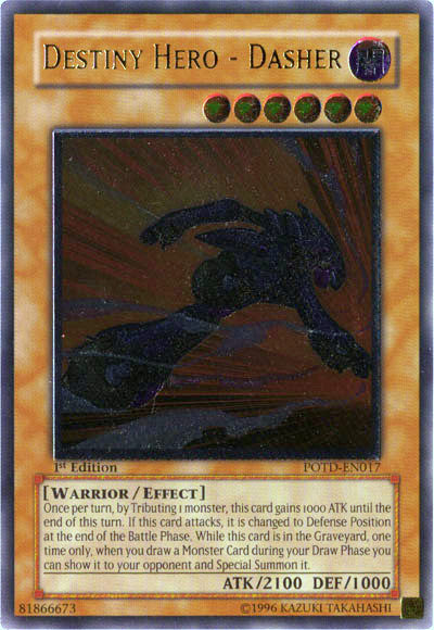 Destiny Hero - Dasher (UTR) [POTD-EN017] Ultimate Rare | Jomio and Rueliete's Cards and Comics