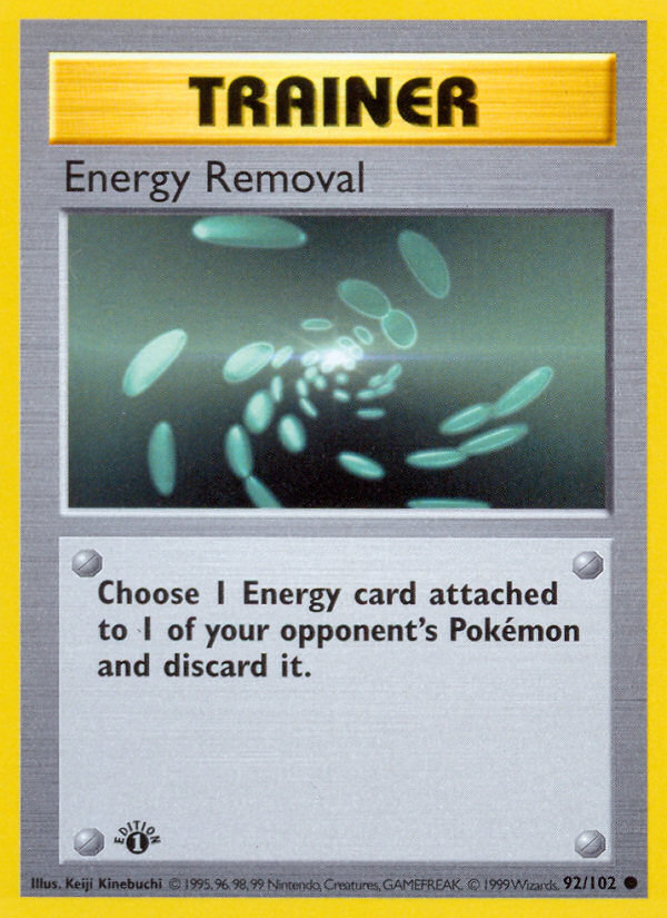 Energy Removal (92/102) (Shadowless) [Base Set 1st Edition] | Jomio and Rueliete's Cards and Comics