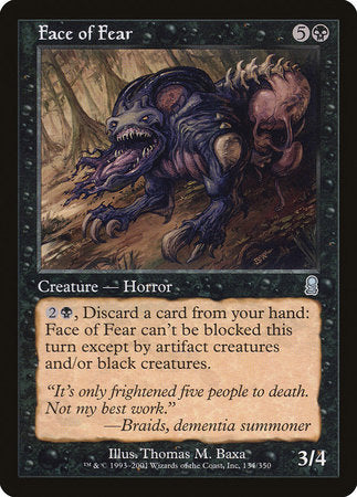 Face of Fear [Odyssey] | Jomio and Rueliete's Cards and Comics