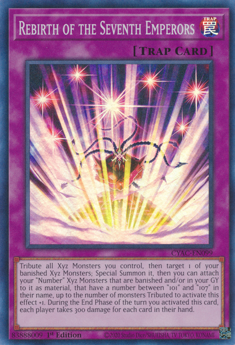 Rebirth of the Seventh Emperors [CYAC-EN099] Super Rare | Jomio and Rueliete's Cards and Comics