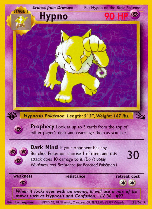 Hypno (23/62) [Fossil 1st Edition] | Jomio and Rueliete's Cards and Comics