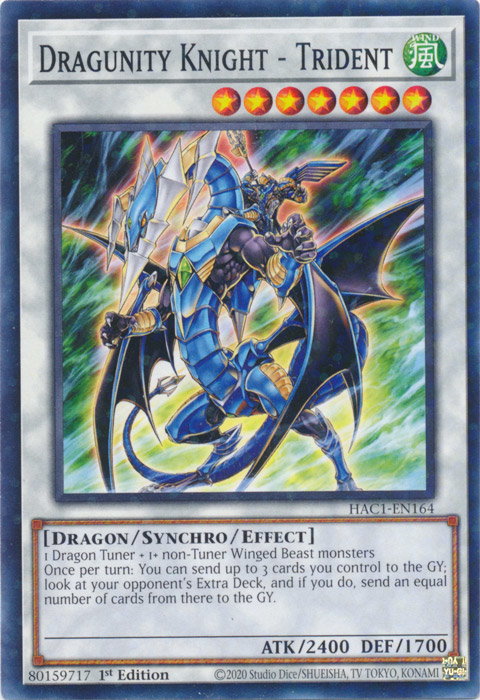 Dragunity Knight - Trident (Duel Terminal) [HAC1-EN164] Common | Jomio and Rueliete's Cards and Comics