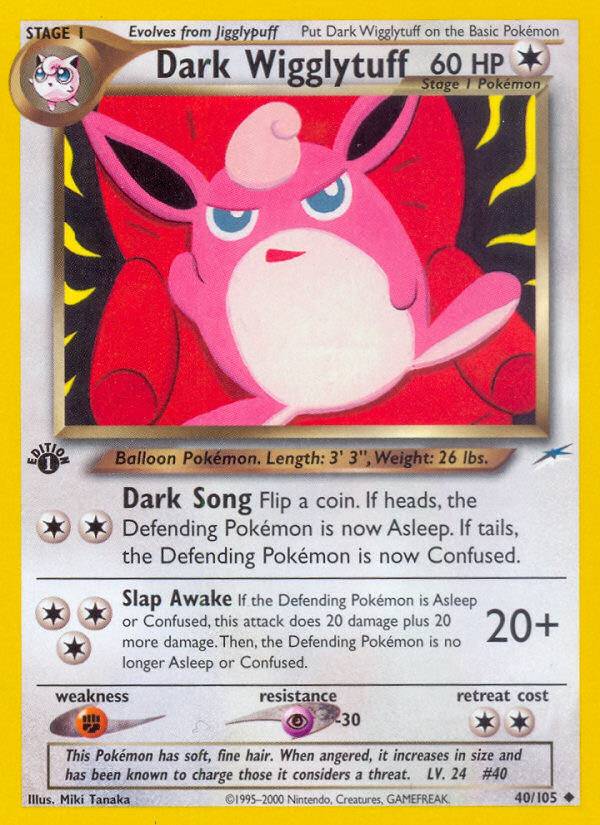 Dark Wigglytuff (40/105) [Neo Destiny 1st Edition] | Jomio and Rueliete's Cards and Comics