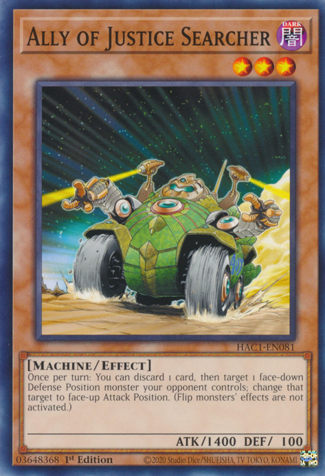 Ally of Justice Searcher [HAC1-EN081] Common | Jomio and Rueliete's Cards and Comics