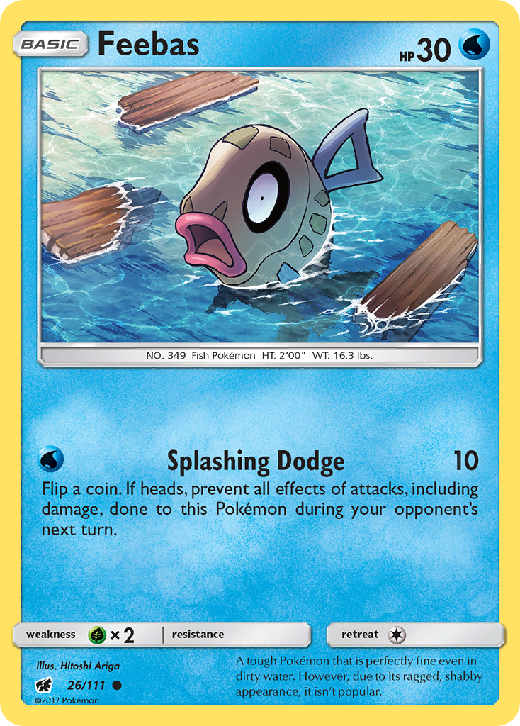 Feebas (26/111) [Sun & Moon: Crimson Invasion] | Jomio and Rueliete's Cards and Comics