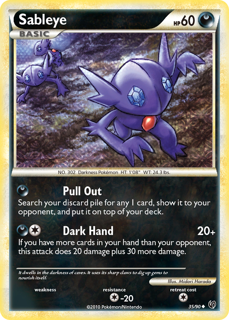 Sableye (35/90) [HeartGold & SoulSilver: Undaunted] | Jomio and Rueliete's Cards and Comics