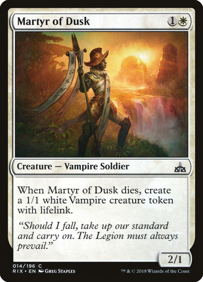 Martyr of Dusk [Rivals of Ixalan] | Jomio and Rueliete's Cards and Comics