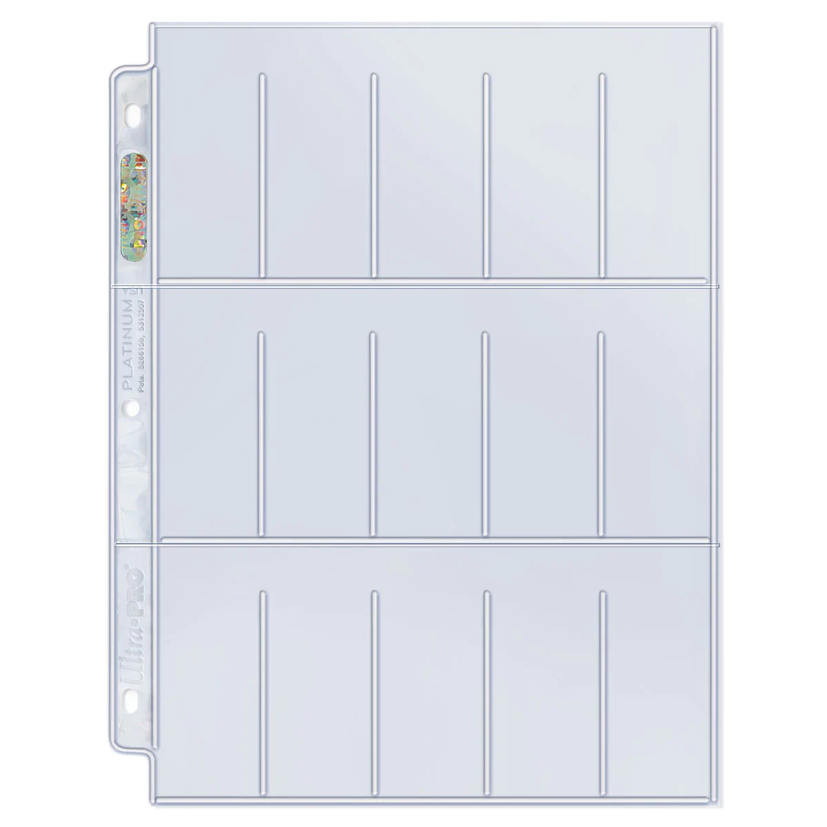 Ultra PRO: Platinum Hologram 15-Pocket Pages - 3-Holes (1.5" x 2.5" / 100-Pack) | Jomio and Rueliete's Cards and Comics