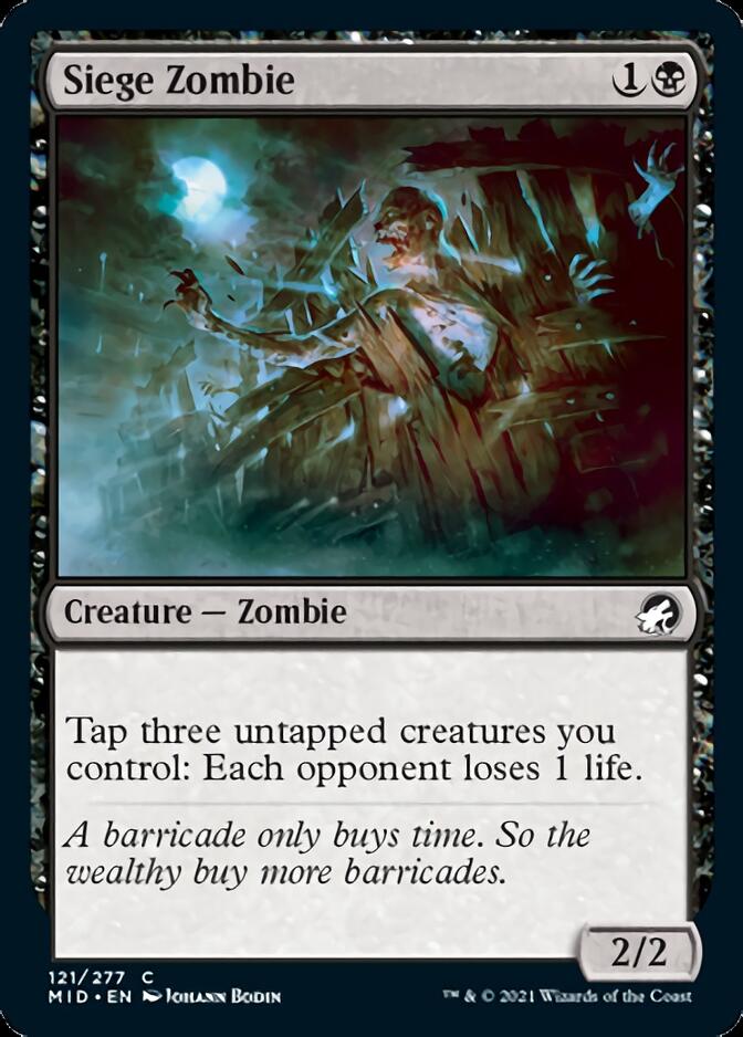 Siege Zombie [Innistrad: Midnight Hunt] | Jomio and Rueliete's Cards and Comics