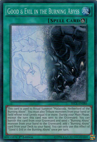 Good & Evil in the Burning Abyss [SECE-EN086] Super Rare | Jomio and Rueliete's Cards and Comics