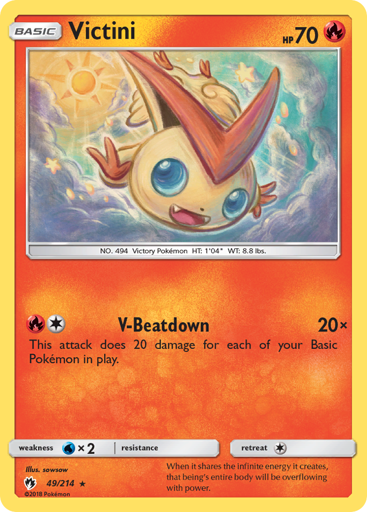Victini (49/214) [Sun & Moon: Lost Thunder] | Jomio and Rueliete's Cards and Comics