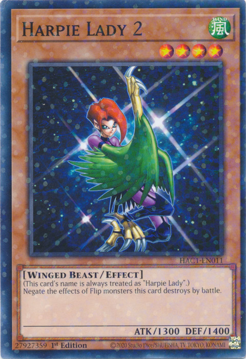 Harpie Lady 2 (Duel Terminal) [HAC1-EN011] Common | Jomio and Rueliete's Cards and Comics
