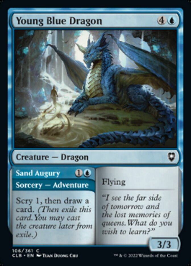 Young Blue Dragon // Sand Augury [Commander Legends: Battle for Baldur's Gate] | Jomio and Rueliete's Cards and Comics