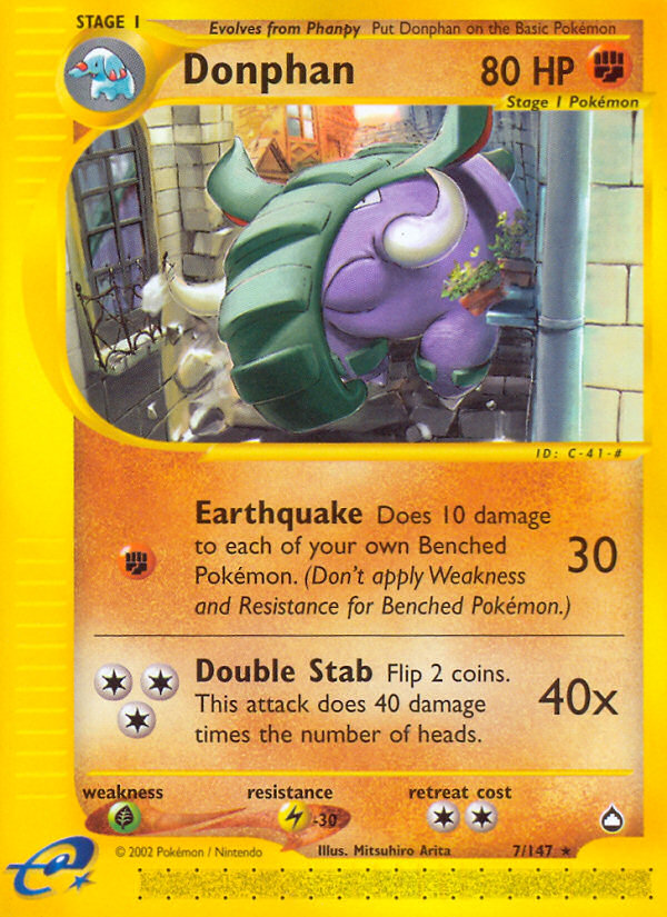 Donphan (7/147) [Aquapolis] | Jomio and Rueliete's Cards and Comics