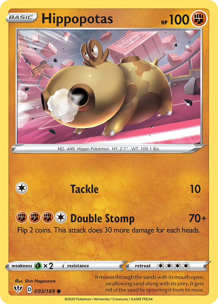 Hippopotas (093/189) [Sword & Shield: Darkness Ablaze] | Jomio and Rueliete's Cards and Comics