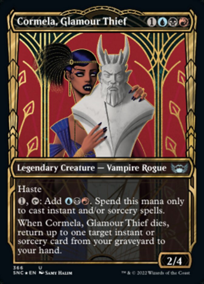 Cormela, Glamour Thief (Showcase Golden Age Gilded Foil) [Streets of New Capenna] | Jomio and Rueliete's Cards and Comics
