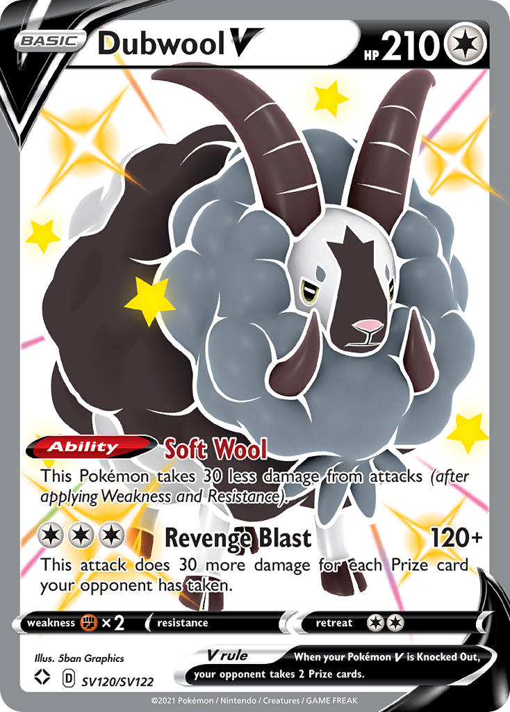 Dubwool V (SV120/SV122) [Sword & Shield: Shining Fates] | Jomio and Rueliete's Cards and Comics