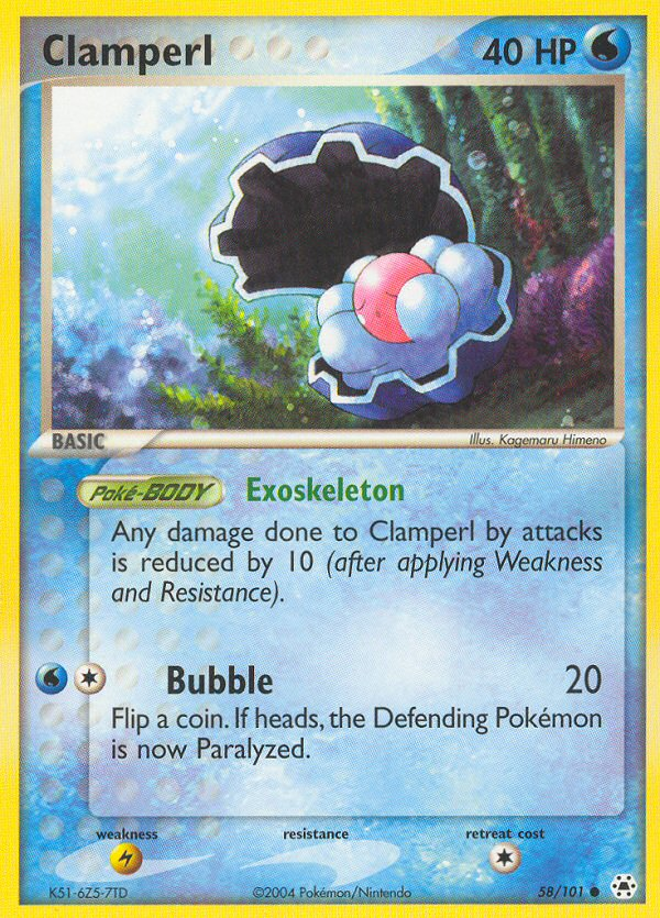 Clamperl (58/101) [EX: Hidden Legends] | Jomio and Rueliete's Cards and Comics