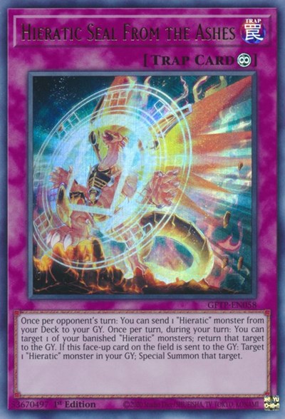 Hieratic Seal from the Ashes [GFTP-EN058] Ultra rare | Jomio and Rueliete's Cards and Comics