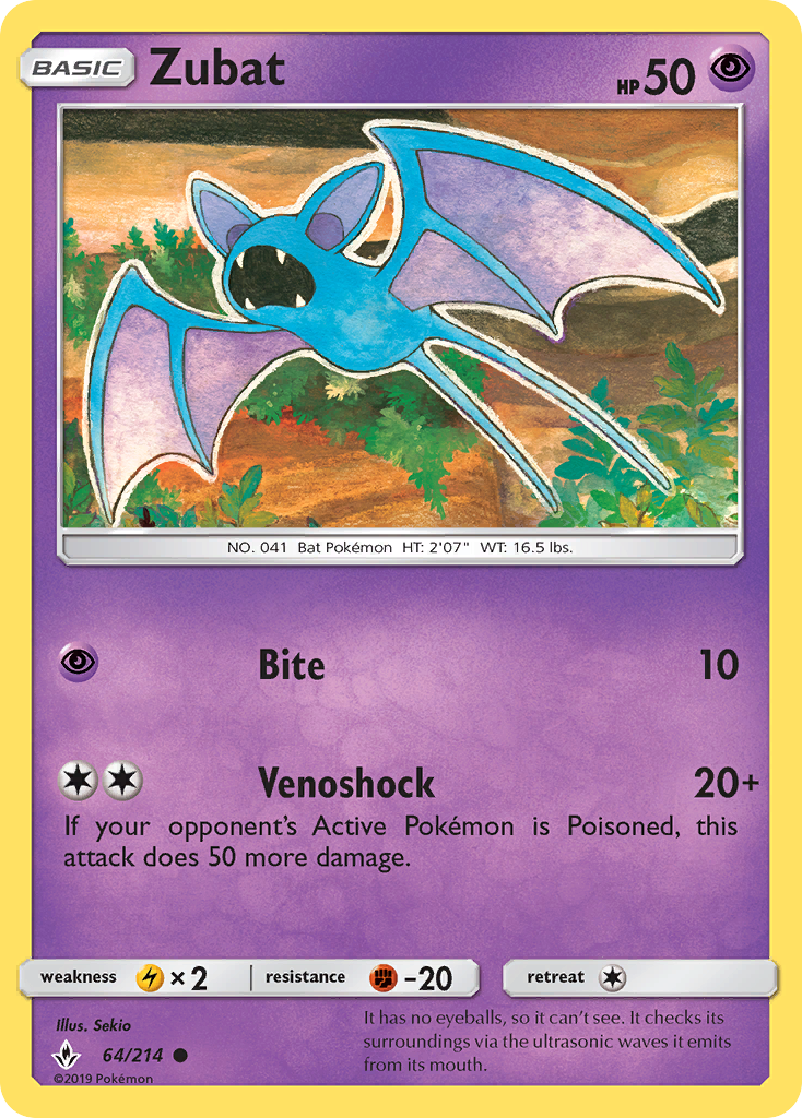 Zubat (64/214) [Sun & Moon: Unbroken Bonds] | Jomio and Rueliete's Cards and Comics