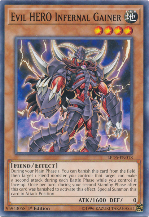 Evil HERO Infernal Gainer [LED5-EN018] Common | Jomio and Rueliete's Cards and Comics