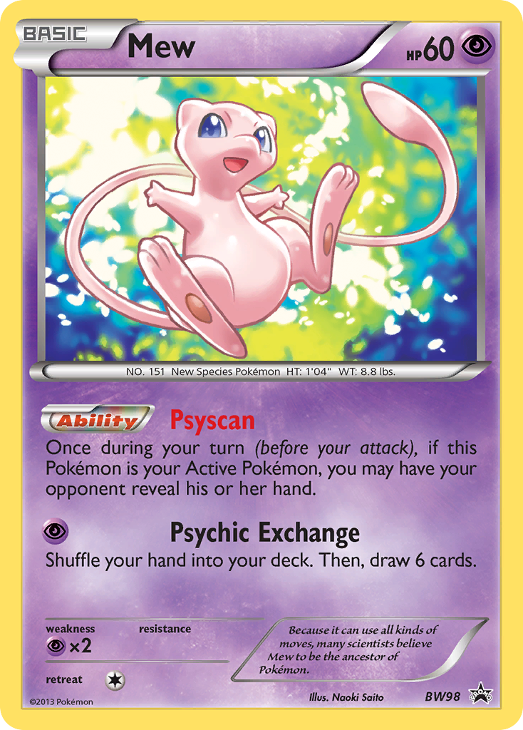 Mew (BW98) [Black & White: Black Star Promos] | Jomio and Rueliete's Cards and Comics