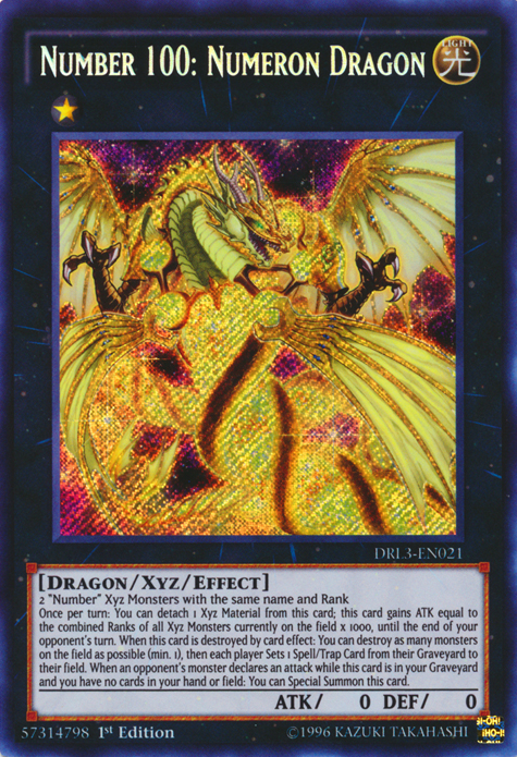 Number 100: Numeron Dragon [DRL3-EN021] Secret Rare | Jomio and Rueliete's Cards and Comics