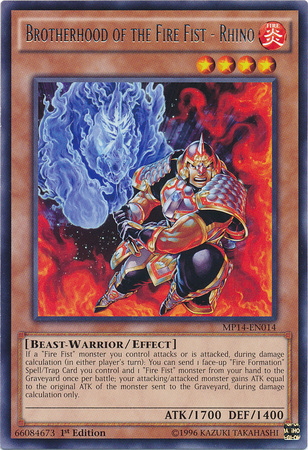 Brotherhood of the Fire Fist - Rhino [MP14-EN014] Rare | Jomio and Rueliete's Cards and Comics