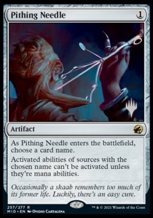 Pithing Needle (Promo Pack) [Innistrad: Midnight Hunt Promos] | Jomio and Rueliete's Cards and Comics
