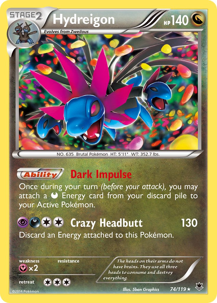 Hydreigon (74/119) (Cosmos Holo) (Blister Exclusive) [XY: Phantom Forces] | Jomio and Rueliete's Cards and Comics