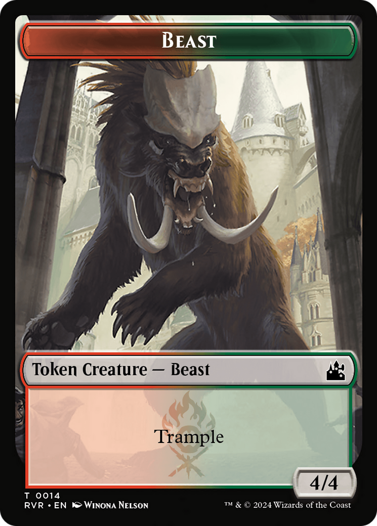 Saproling // Beast Double-Sided Token [Ravnica Remastered Tokens] | Jomio and Rueliete's Cards and Comics