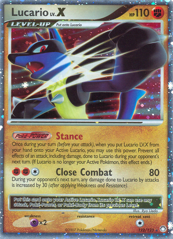Lucario LV.X (122/123) [Diamond & Pearl: Mysterious Treasures] | Jomio and Rueliete's Cards and Comics