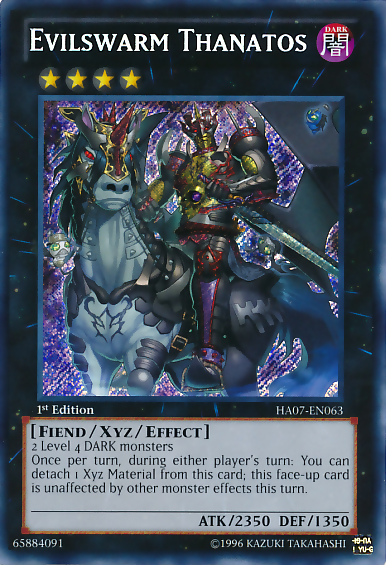 Evilswarm Thanatos [HA07-EN063] Secret Rare | Jomio and Rueliete's Cards and Comics