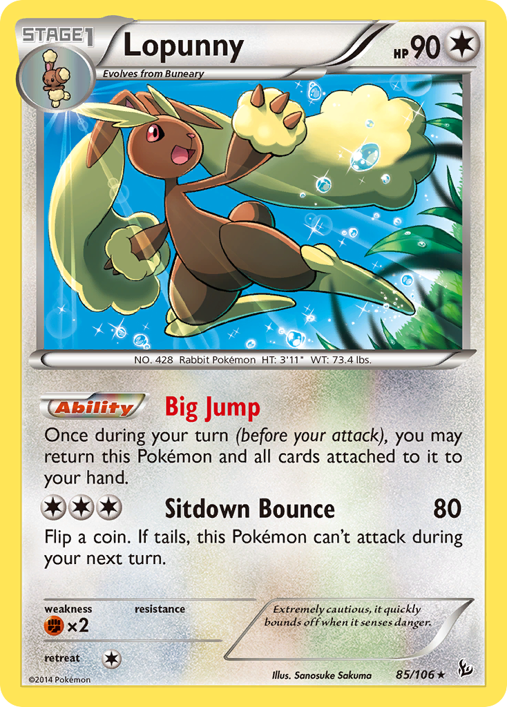 Lopunny (85/106) [XY: Flashfire] | Jomio and Rueliete's Cards and Comics