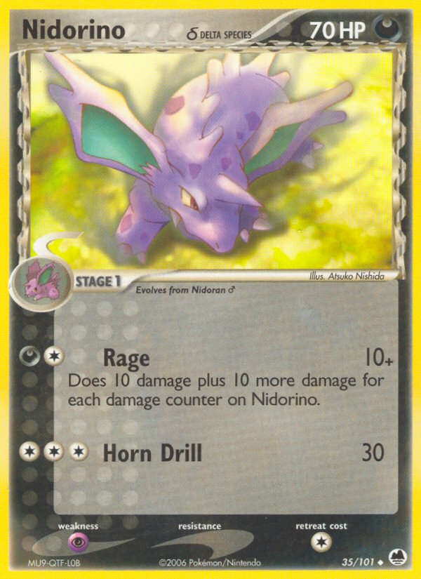 Nidorino (35/101) (Delta Species) [EX: Dragon Frontiers] | Jomio and Rueliete's Cards and Comics