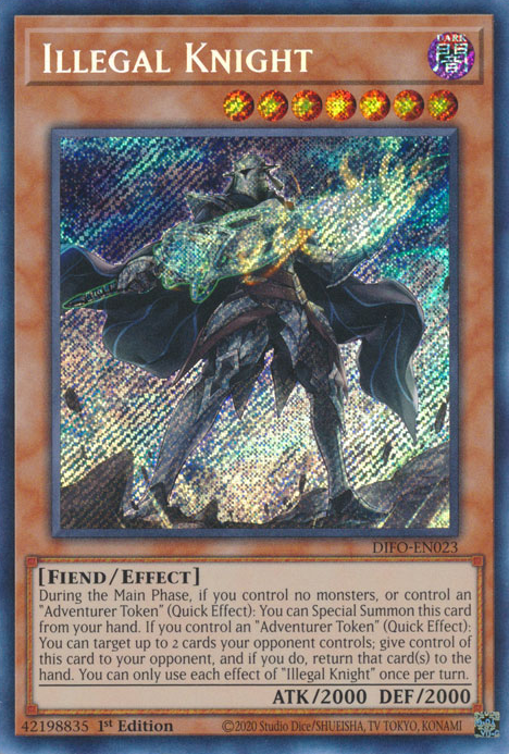 Illegal Knight [DIFO-EN023] Secret Rare | Jomio and Rueliete's Cards and Comics