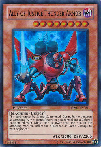 Ally of Justice Thunder Armor [HA02-EN021] Super Rare | Jomio and Rueliete's Cards and Comics