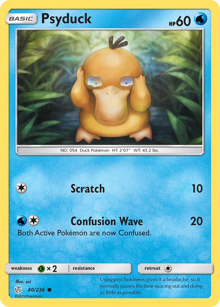 Psyduck (40/236) [Sun & Moon: Cosmic Eclipse] | Jomio and Rueliete's Cards and Comics