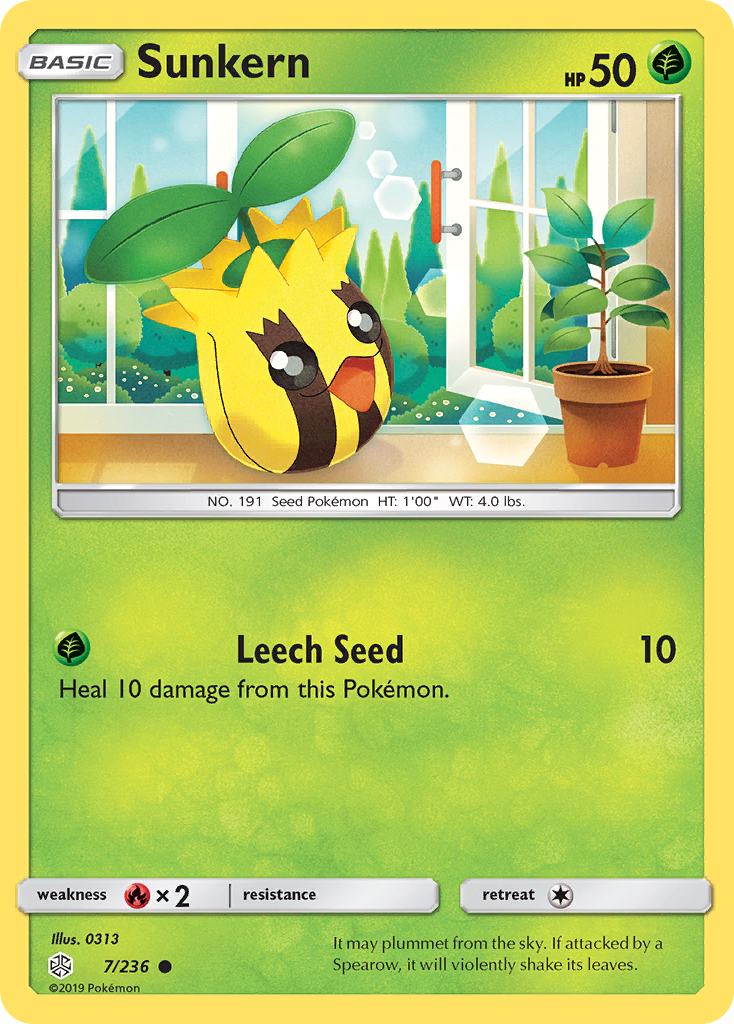 Sunkern (7/236) [Sun & Moon: Cosmic Eclipse] | Jomio and Rueliete's Cards and Comics