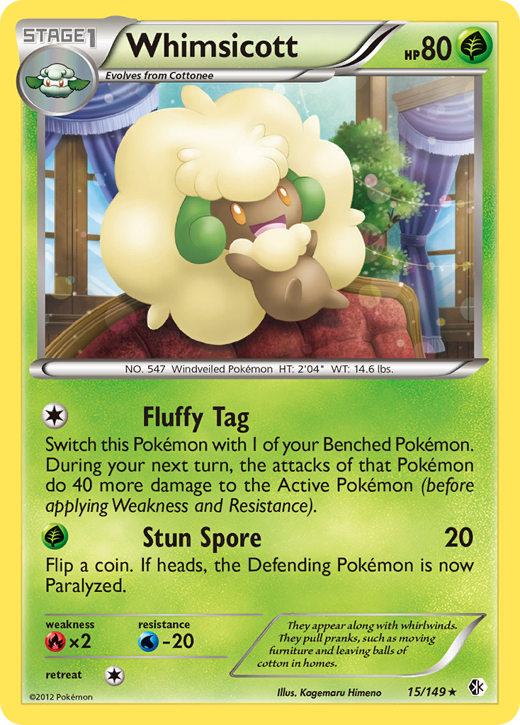 Whimsicott (15/149) [Black & White: Boundaries Crossed] | Jomio and Rueliete's Cards and Comics