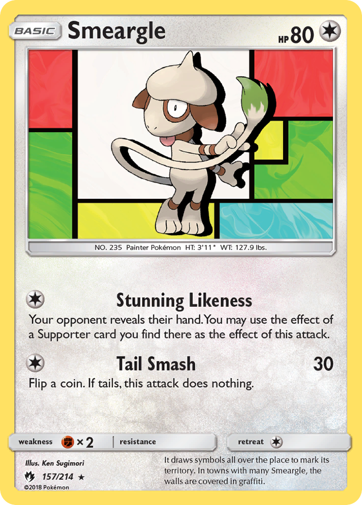 Smeargle (157/214) [Sun & Moon: Lost Thunder] | Jomio and Rueliete's Cards and Comics