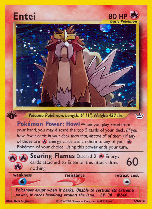 Entei (6/64) [Neo Revelation 1st Edition] | Jomio and Rueliete's Cards and Comics