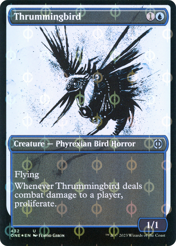 Thrummingbird (Showcase Ichor Step-and-Compleat Foil) [Phyrexia: All Will Be One] | Jomio and Rueliete's Cards and Comics