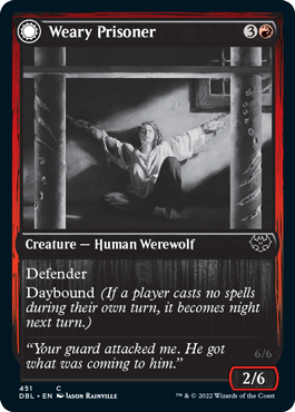 Weary Prisoner // Wrathful Jailbreaker [Innistrad: Double Feature] | Jomio and Rueliete's Cards and Comics