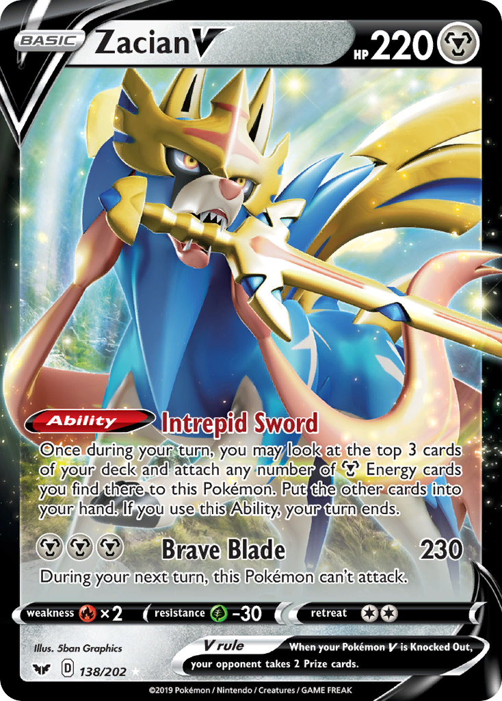 Zacian V (138/202) [Sword & Shield: Base Set] | Jomio and Rueliete's Cards and Comics